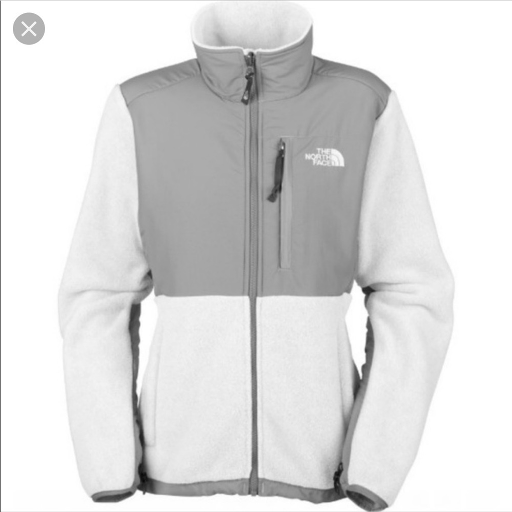 White North Face Fleece Zip Up Jacket